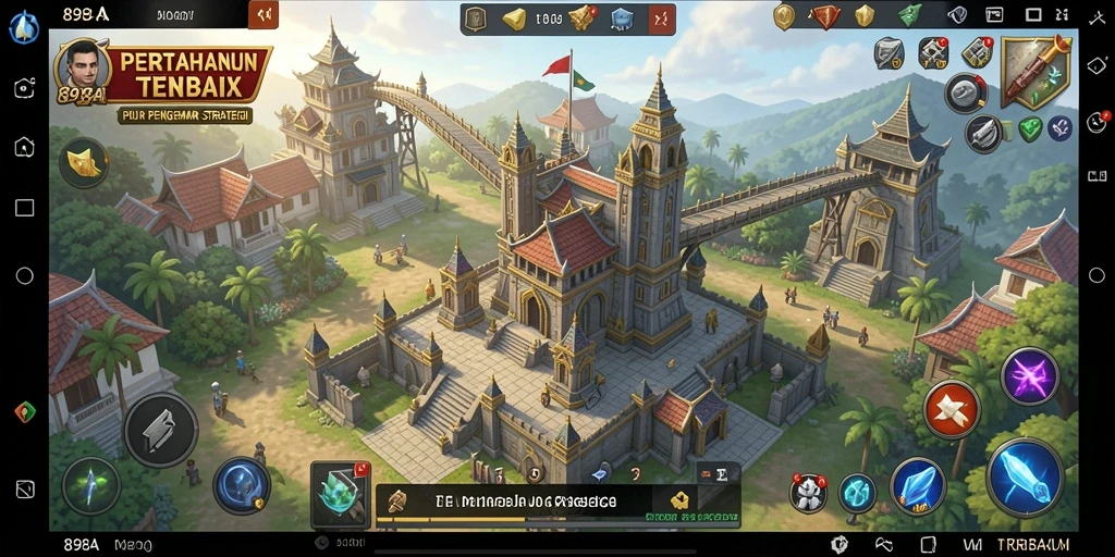 Screenshot utama menunjukkan intensitas gameplay Tower Defense 898A.