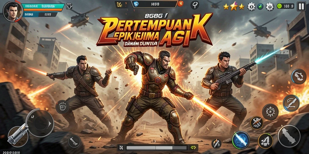 Tangkapan layar menunjukkan pertempuran intens dalam 8G8G.