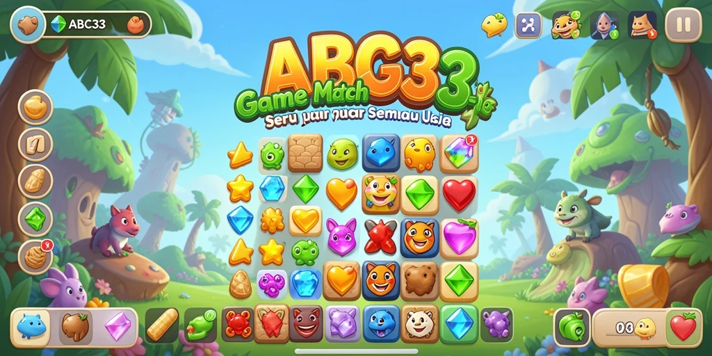 Screenshot gameplay ABC33 yang penuh warna dan seru.