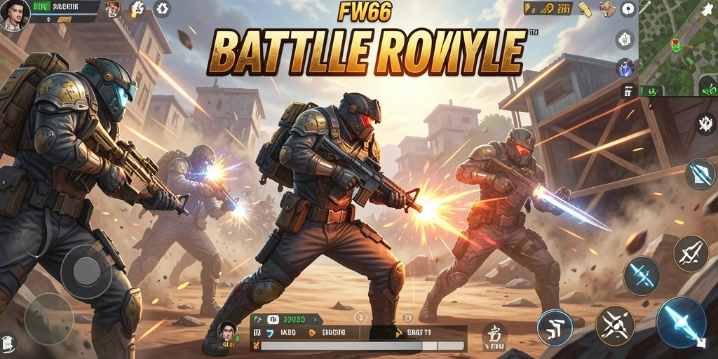 Tangkapan layar menampilkan aksi intens dalam permainan Battle Royale.