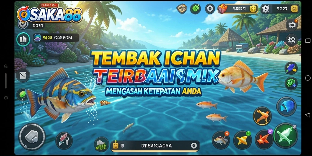 Gameplay seru menembak ikan berwarna-warni di OSAKA88.