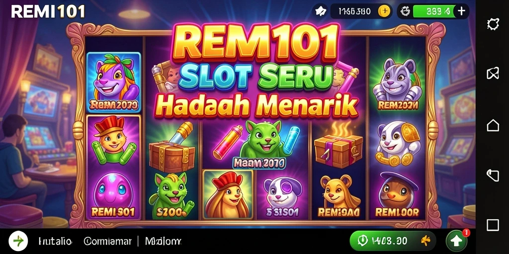 Tampilan gameplay menawan dari REMI101 dengan slot yang penuh warna.