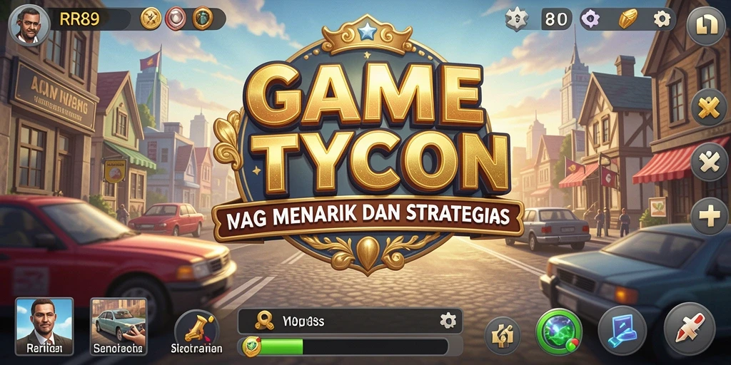 Tangkapan layar utama RR89 memperlihatkan interaksi pemain dalam mengelola kerajaan bisnis.
