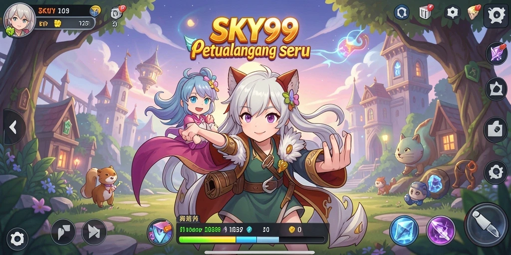 Tampilan menarik dari gameplay <strong>SKY99</strong> dengan karakter anime keren.
