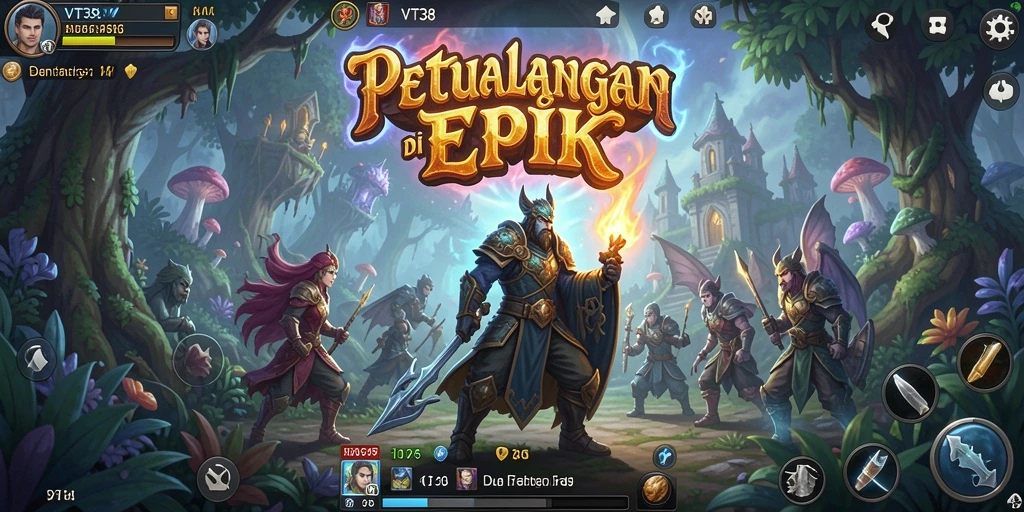 Tampilan gameplay karakter RPG dalam petualangan yang mendebarkan.