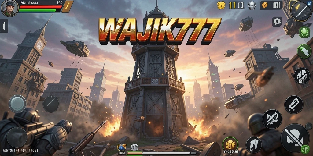 Tampilan gameplay menegangkan dari game Tower Defense WAJIK777.