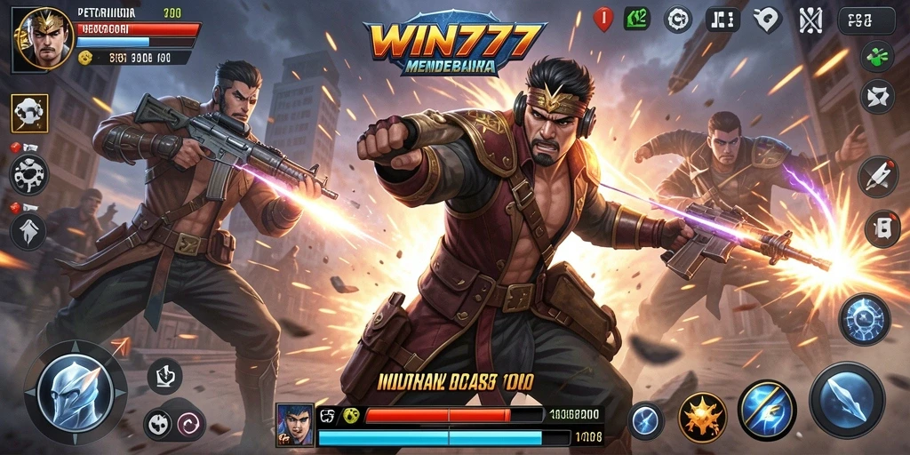 Tampilan aksi mendebarkan dari gameplay WIN777 yang seru.