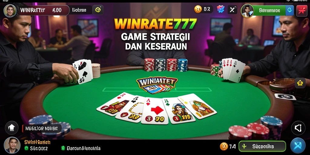 Tangkapan layar utama WINRATE777 menampilkan gameplay poker yang seru.